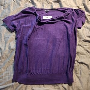 Purple Short Sleeve Sweater Top
